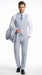Men’s Light Blue Seersucker Suit with Jacket, Vest and Pants, High Quality Summer Dress Suit
