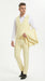 Men’s Yellow Seersucker Suit with Jacket, Vest and Pants, Summer Wedding Prom Dress Suit
