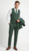 Men’s Hunter Green Great Gatsby Pinstripe 3 Piece Suit, 1920s Gangster Outfit