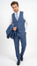 Men’s Stacy Adams Indigo Blue 3 Piece Suit with Vest, Modern Fit Formal Dress Suit