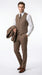 Men’s Light Brown Great Gatsby Tweed Herringbone Vested Suit, Tobey Maguire Inspired 1920s Formal Outfit