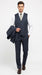 Men’s 1920s Gangster Dark Blue Bold Pinstripe 3 Piece Suit, Vested Fashion Suit with Pleated Pants