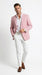 Men’s Light Red Seersucker Blazer Jacket with Notch Lapel, Dress Casual Sport Coat