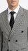 Men’s Black and White Houndstooth 2 Piece Wool Suit with Double Breasted Jacket and Pants