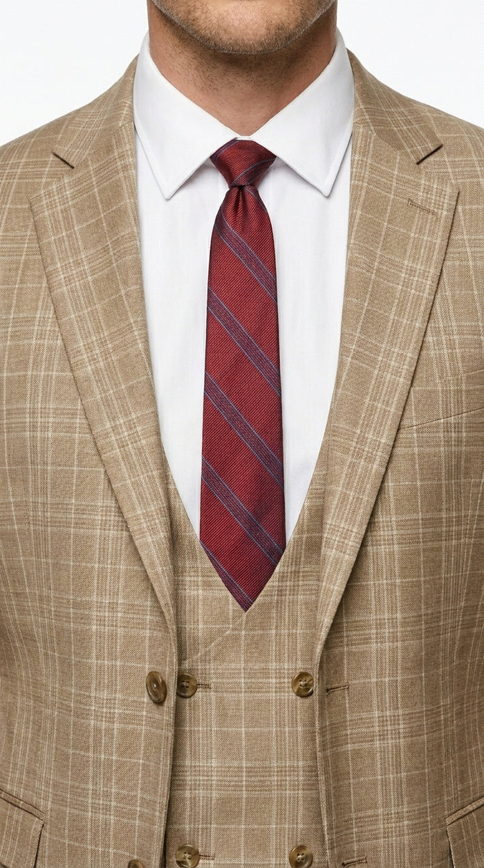 Men’s Renaissance Collection Camel 3 Piece Suit with Jacket, Vest and Pants, Formal Wedding Dress Suit Modern Fit