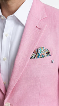 Men’s Pink Lightweight Easter Suit, Jacket and Pants Summer Wedding Prom Dress Suit Set
