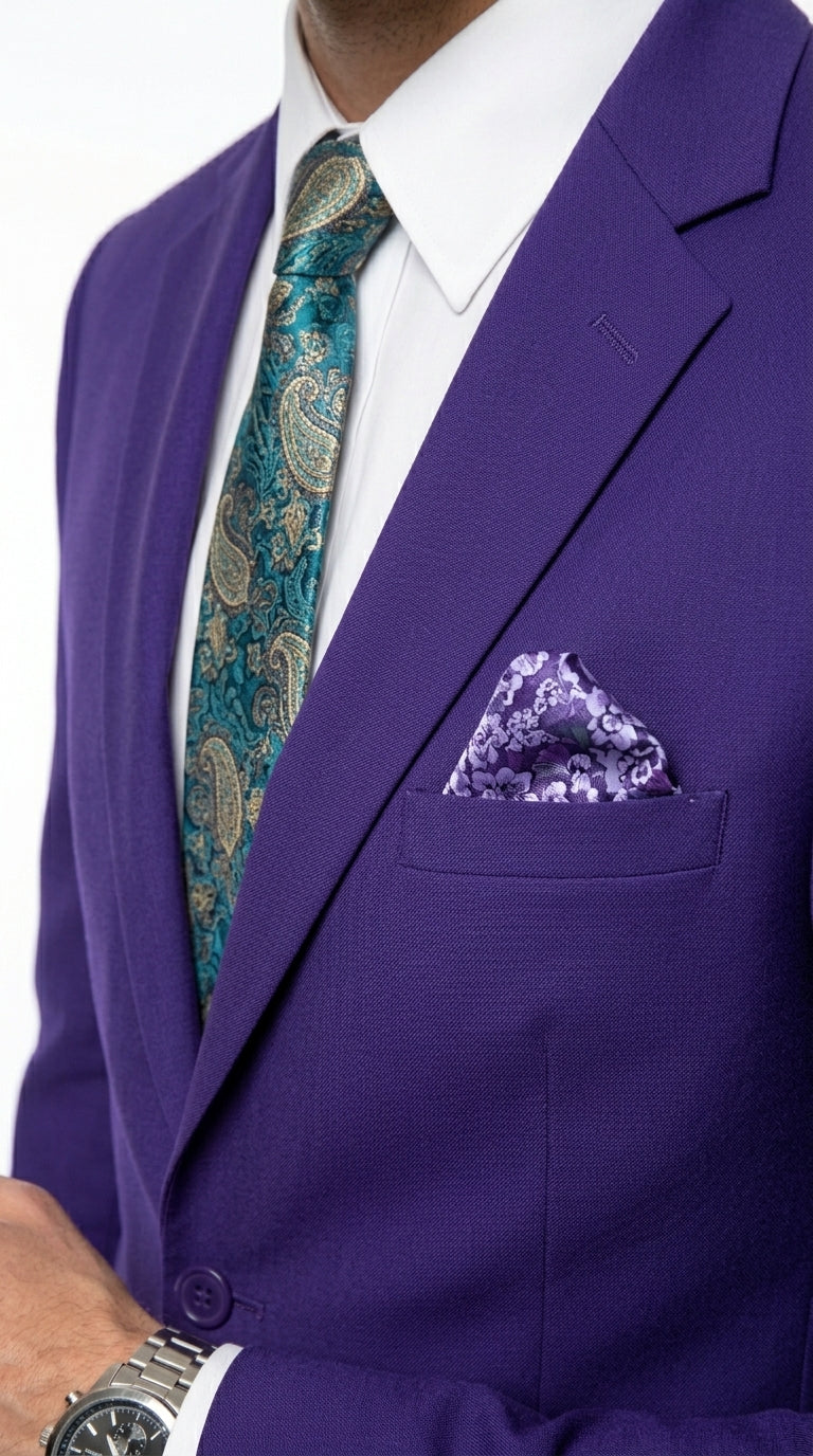Men’s Purple Easter Suit,  Lightweight 2 Piece Suit for Weddings, Church, Prom & Summer Events Modern Fit