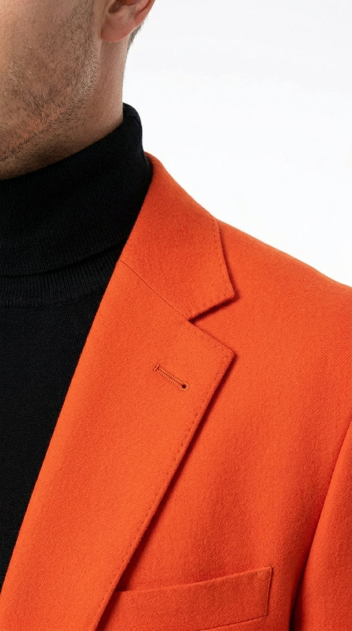 Men’s Orange Blazer, Bold Formal Wedding Church Party Sport Coat Jacket