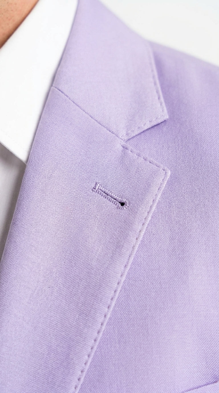 Men’s Lilac 2 Button Suit, Light Purple Formal Wedding Prom Dress Suit