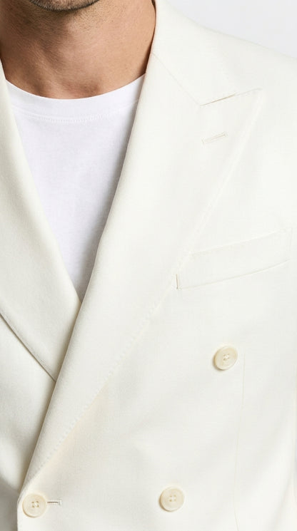Men’s Elvis Presley Style White Double Breasted Blazer, Long Sleeve Formal Coat Jacket