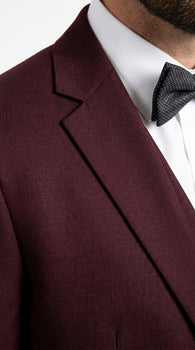 Men’s Burgundy Regular Fit Suit with Vest, Formal Wedding Prom Dress Suit