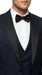 Alberto Nardoni Men’s Black Super 150s Wool Tuxedo with Peak Lapel, Double Breasted Vest and Flat Front Pants