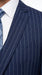Men’s Teal Indigo Bright Blue Cobalt Pinstripe 3 Piece Suit, Formal Wedding Business Dress Suit