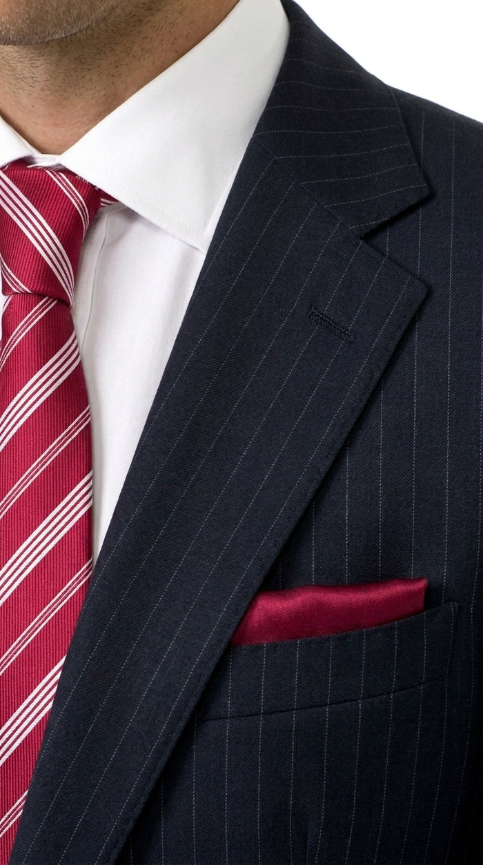 Men’s Black Pinstripe 2 Button Business Suit, Affordable 2 Piece Formal Dress Suit Clearance Sale