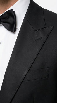 Tiglio Men’s Black Peak Lapel 2-Piece Suit – Classic Wedding, Business and Formal Suit