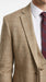 Men’s Camel Plaid Windowpane Vested Suit with 2 Button Jacket, Peak Lapel and Matching Pants