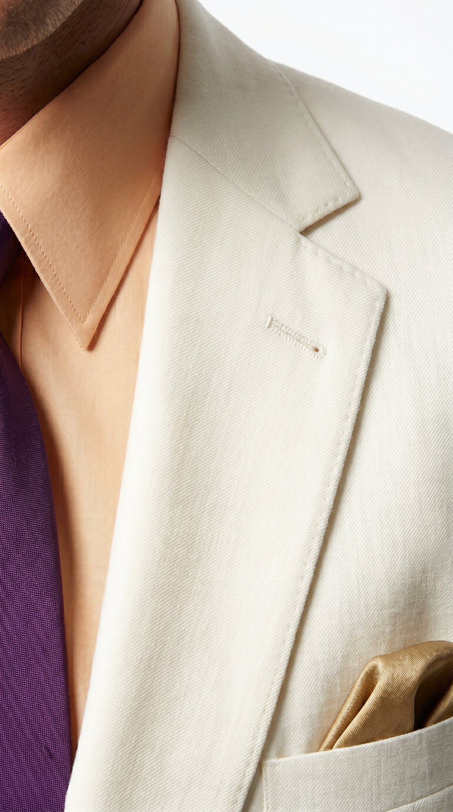 Men’s Ivory Cream Blazer with 2 Button Front, Off White Dress Casual Sport Coat