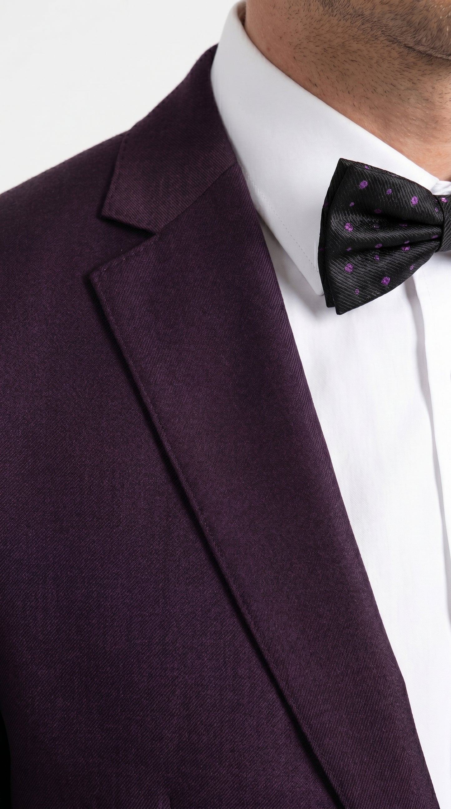 Men’s Plum Eggplant Dark Purple 2 Piece Suit, Formal Wedding Prom Dress Suit