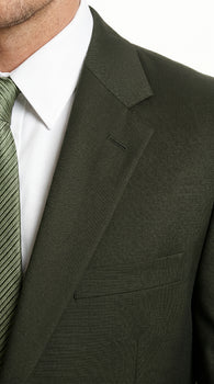 Men’s Dark Olive Green Suit, Classic Formal Dress Suit Clearance Sale