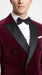 Men’s Burgundy Velvet Tuxedo, Slim Fit Double Breasted Formal Tuxedo Suit for Wedding, Prom and Groom Wear