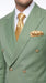 Rossiman Men’s Sage Green Double Breasted Suit with Gold Buttons, Slim Fit Lightweight Summer Suit