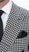Men’s Black & White Houndstooth Double Breasted Wool Suit – 2 Piece Modern Fit Peak Lapel Suit