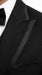 Men’s Black Modern 1 Button Tuxedo Suit with Satin Trim Peak Lapel and Wide Lapel Design