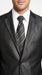 Men’s Vitali Black Sharkskin 2 Button Suit, Formal Wedding Business Dress Suit Set