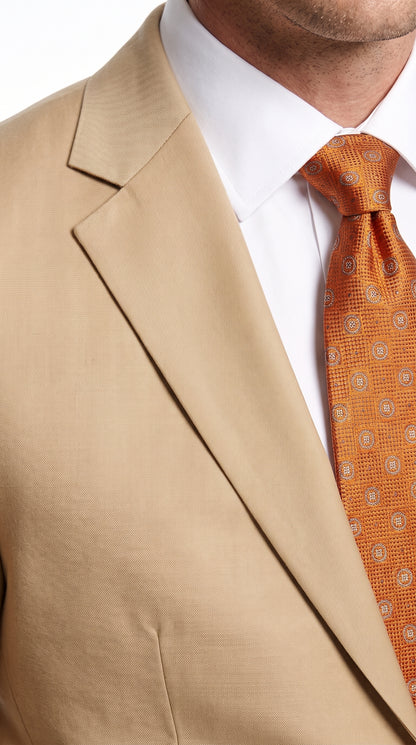 Men’s Bronze Camel Khaki Portly Suit, 2 Button Executive Fit Formal Dress Suit