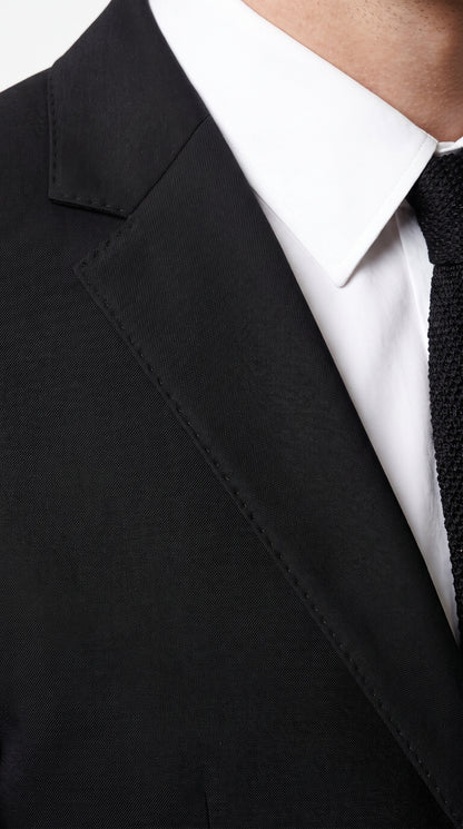 Prontomoda Men’s Solid Black Suit, Formal Wedding Business Dress Suit Modern Fit