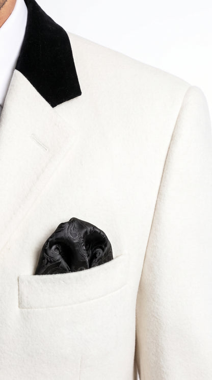 XXIOTTI Men’s White Big & Tall Cashmere Blend Full-Length Top Coat – Formal Overcoat
