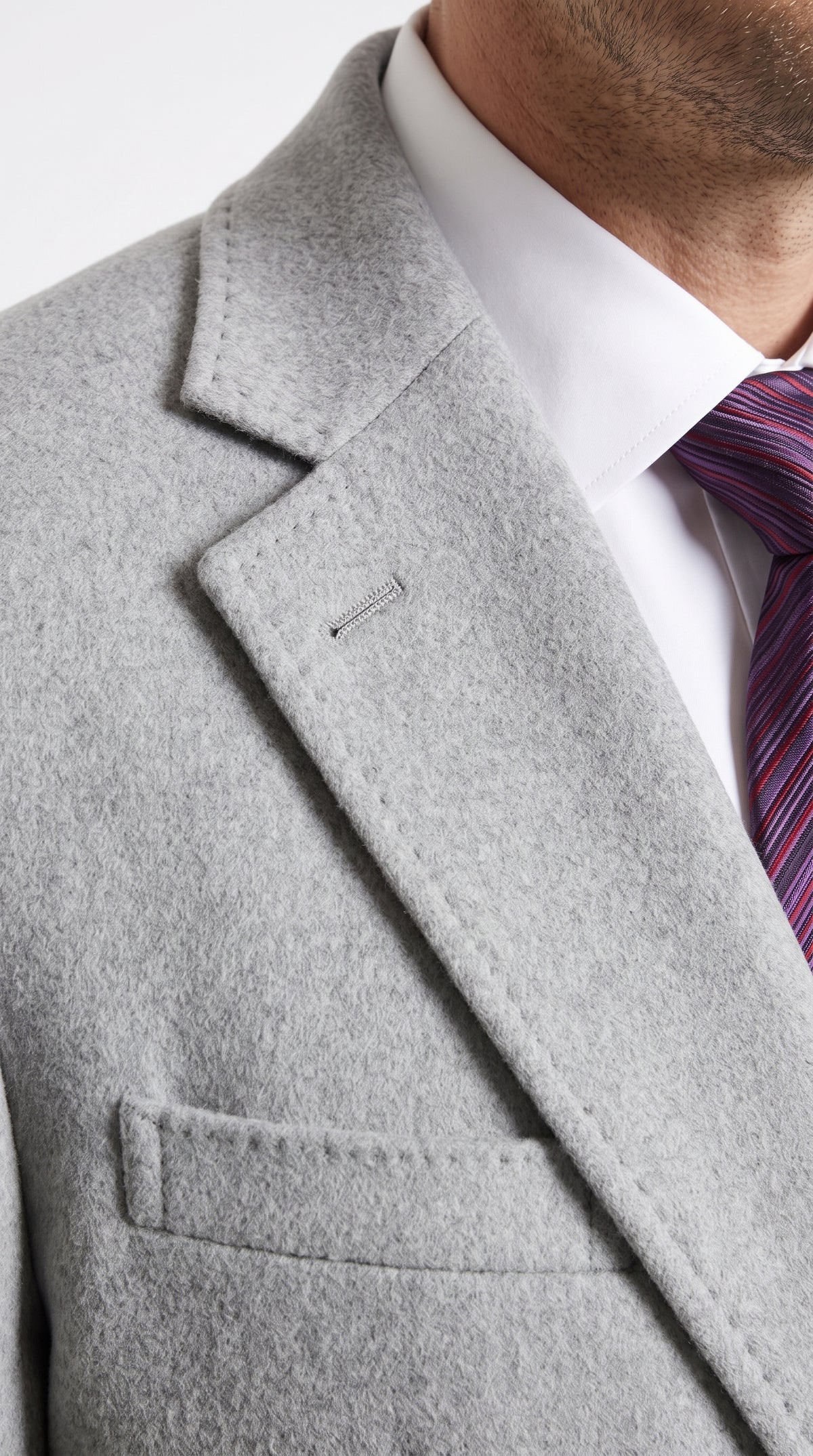 Men’s Gray Two Button Long Overcoat, Winter Dress Topcoat Formal Coat