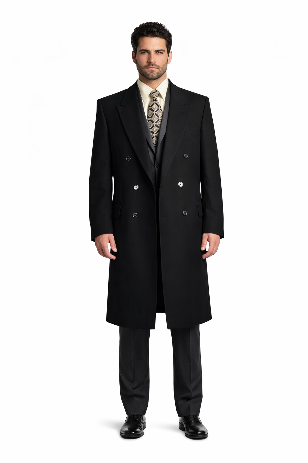 Men's Man Bent Fully Lined Double Breasted 6 Buttons Dress Coat Long Longdress Topcoat Winter ~ Overcoat Designer Peacoat