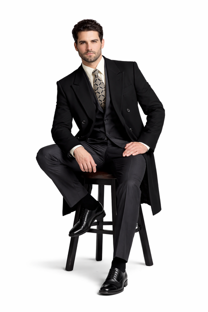 Man Bent Fully Lined Double Breasted 6 Buttons Mens Dress Coat Long Long Men Dress Topcoat - Winter coat ~ Mens Overcoat Designer Men's Mens Peacoat Sale - Image 7