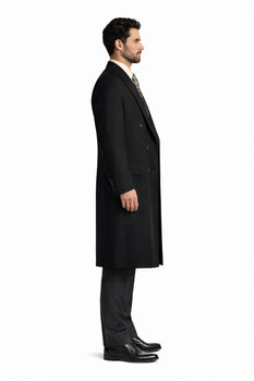 Man Bent Fully Lined Double Breasted 6 Buttons Mens Dress Coat Long Long Men Dress Topcoat - Winter coat ~ Mens Overcoat Designer Men's Mens Peacoat Sale - Image 4
