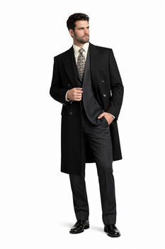 Man Bent Fully Lined Double Breasted 6 Buttons Mens Dress Coat Long Long Men Dress Topcoat - Winter coat ~ Mens Overcoat Designer Men's Mens Peacoat Sale - Image 3