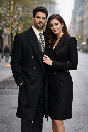 Man Bent Fully Lined Double Breasted 6 Buttons Mens Dress Coat Long Long Men Dress Topcoat - Winter coat ~ Mens Overcoat Designer Men's Mens Peacoat Sale - Image 2