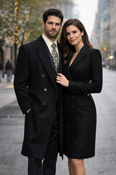Man Bent Fully Lined Double Breasted 6 Buttons Mens Dress Coat Long Long Men Dress Topcoat - Winter coat ~ Mens Overcoat Designer Men's Mens Peacoat Sale - Image 2