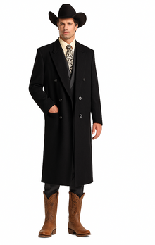 Man Bent Fully Lined Double Breasted 6 Buttons Mens Dress Coat Long Long Mens Dress Topcoat - Winter coats ~ Mens Overcoat Designer Men's Mens Peacoat Sale
