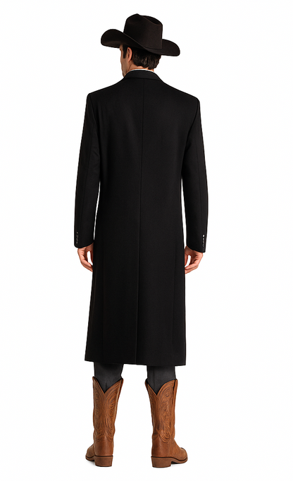 Man Bent Fully Lined Double Breasted 6 Buttons Mens Dress Coat Long Long Mens Dress Topcoat - Winter coats ~ Mens Overcoat Designer Men's Mens Peacoat Sale - Image 2