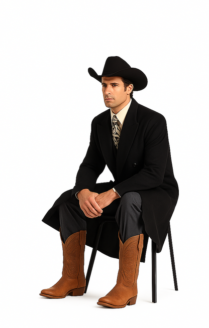Man Bent Fully Lined Double Breasted 6 Buttons Mens Dress Coat Long Long Mens Dress Topcoat - Winter coats ~ Mens Overcoat Designer Men's Mens Peacoat Sale - Image 4