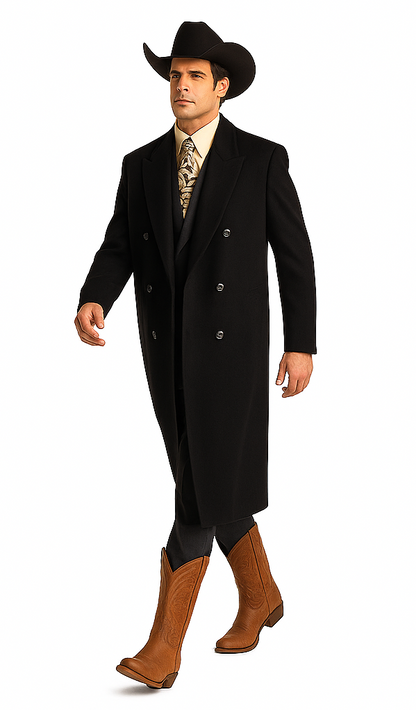 Man Bent Fully Lined Double Breasted 6 Buttons Mens Dress Coat Long Long Mens Dress Topcoat - Winter coats ~ Mens Overcoat Designer Men's Mens Peacoat Sale - Image 6