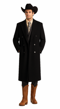 Man Bent Fully Lined Double Breasted 6 Buttons Mens Dress Coat Long Long Mens Dress Topcoat - Winter coats ~ Mens Overcoat Designer Men's Mens Peacoat Sale - Image 8