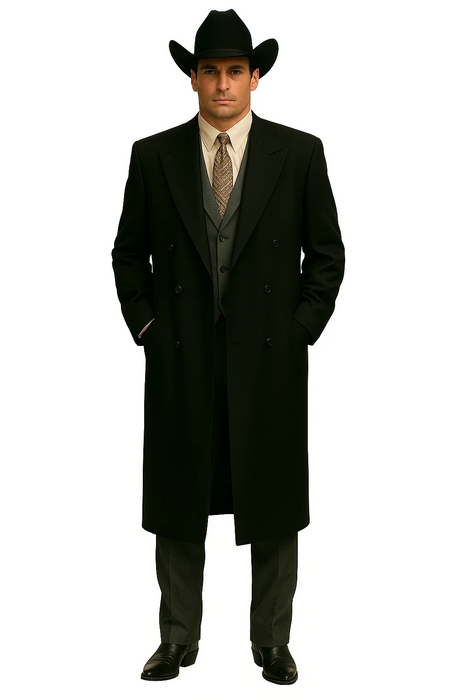Man Bent Fully Lined Double Breasted 6 Buttons Mens Dress Coat Long Long Mens Dress Topcoat - Winter coats ~ Mens Overcoat Designer Men's Mens Peacoat Sale