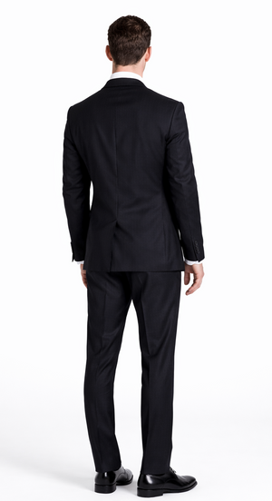 Mantoni Black, Gray, Navy Blue Stripe Two-button Wool Suit 3 Fabrics - Image 2