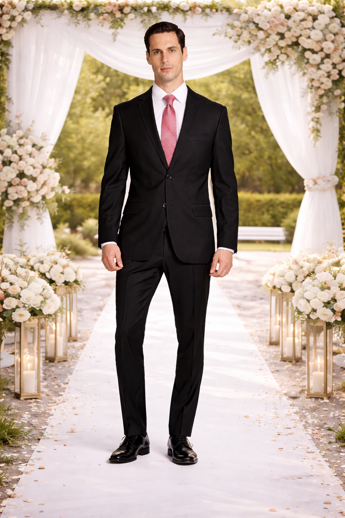 Mantoni Black or Gray 2-Button Slim or Modern Fit Suit - Image 6
