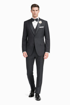 Mens Tiglio Black Tuxedo – Classic Formal Dinner Suit for Wedding, Prom and Black Tie Events