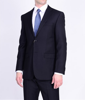 Mantoni Black, Gray, Navy Blue Stripe Two-button Wool Suit 3 Fabrics - Image 10