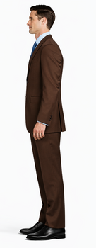 Mantoni Brown Two-Button Wool Suit - Image 3