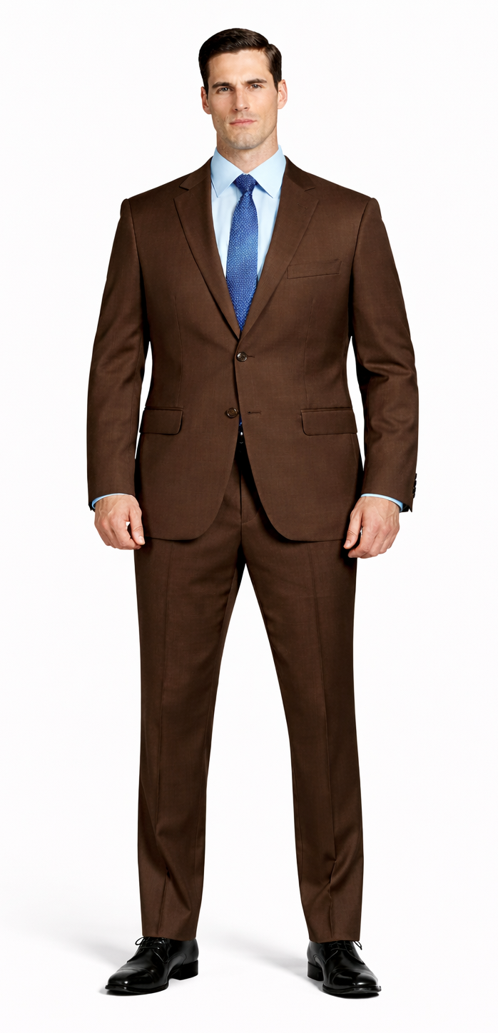 Mantoni Brown Two-Button Wool Suit - Image 7